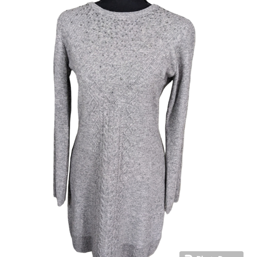 Clements Ribeiro Portobello cashmere grey dress crystals on bodice size M